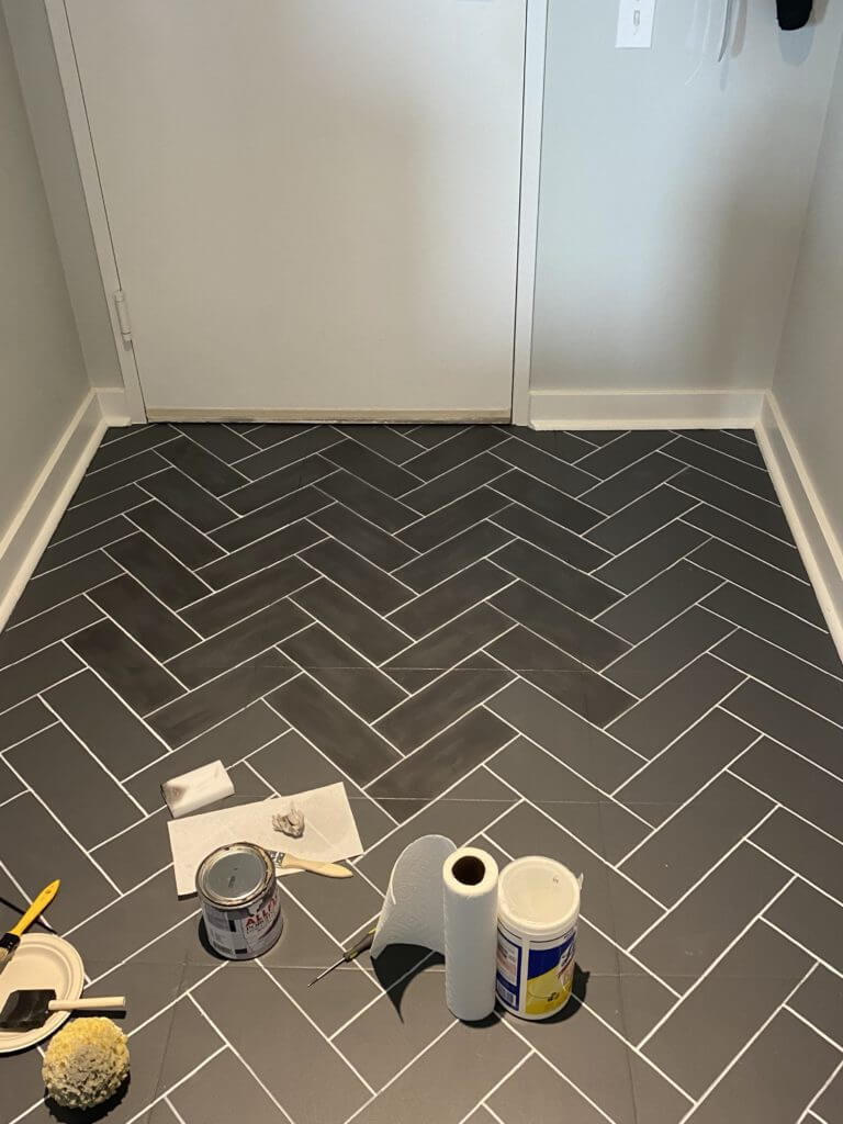 How To Paint Entryway Floor Tile For Inexpensive Upgrade